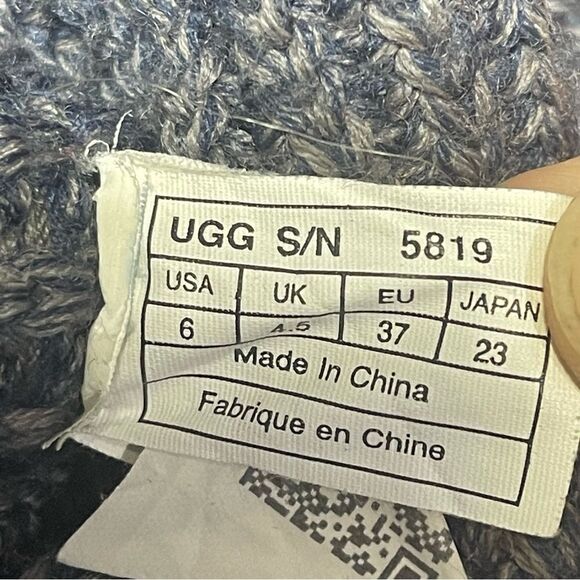 UGG Australia Women's Size 6 US Cardy Classic Knit Tall Navy Sweater Boots 5819 - Picture 7 of 9